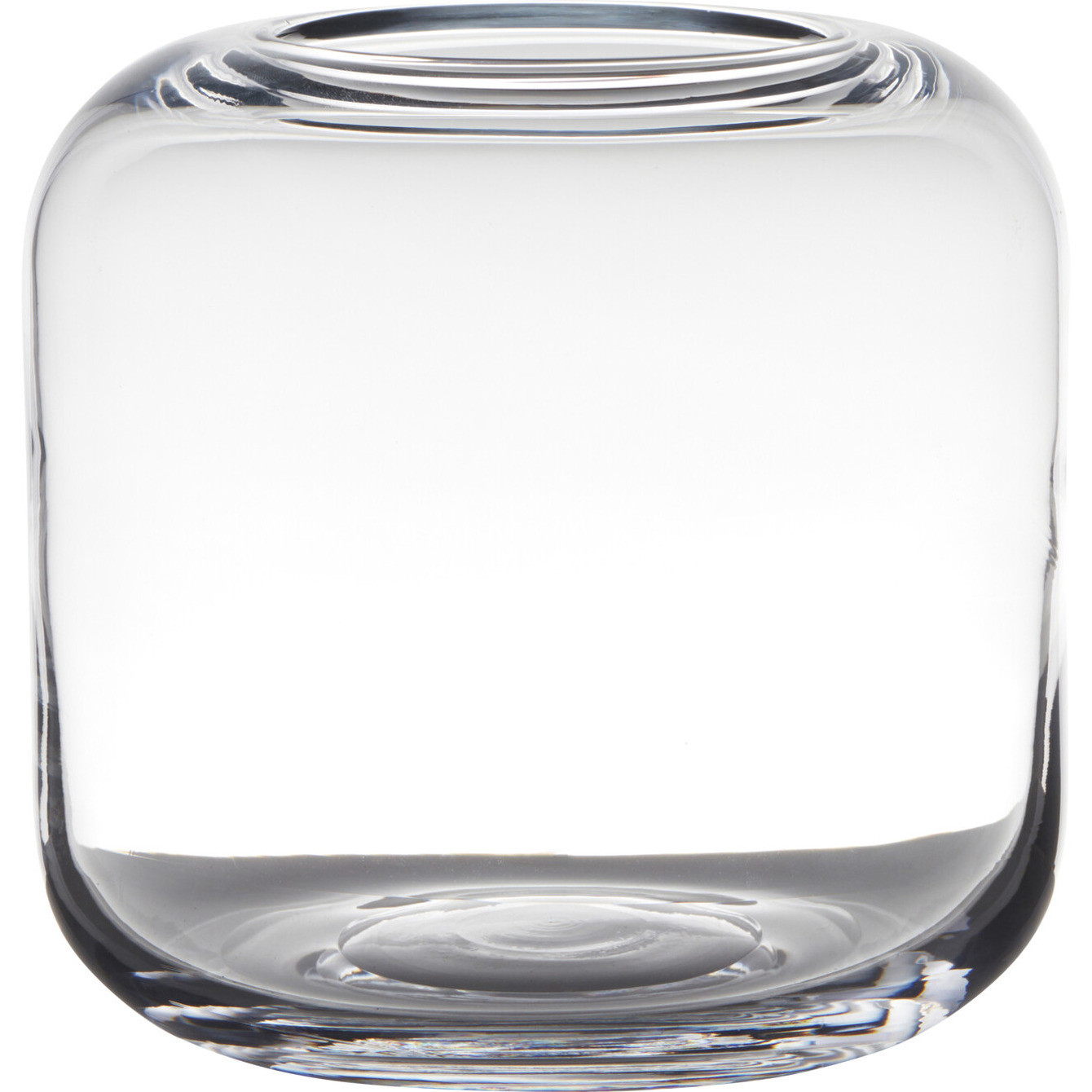 Transparante ronde vaas-vazen van glas 21 x 21 cm