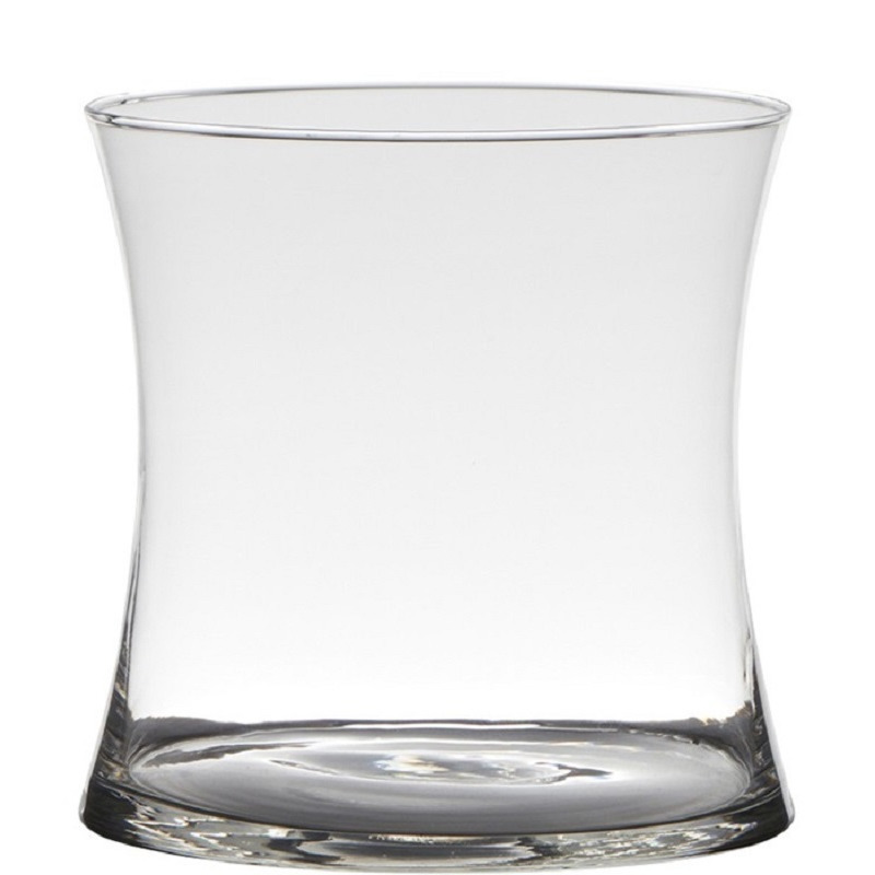 Transparante stijlvolle x-vormige vaas-vazen van glas 15 x 15 cm