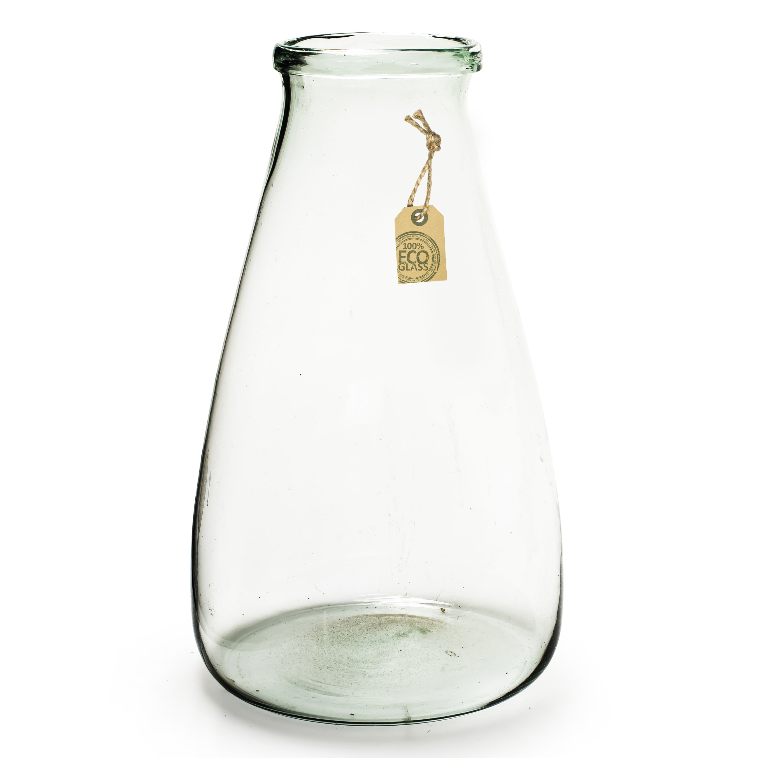Transparante trechter vaas-vazen van eco glas 24 x 40 cm