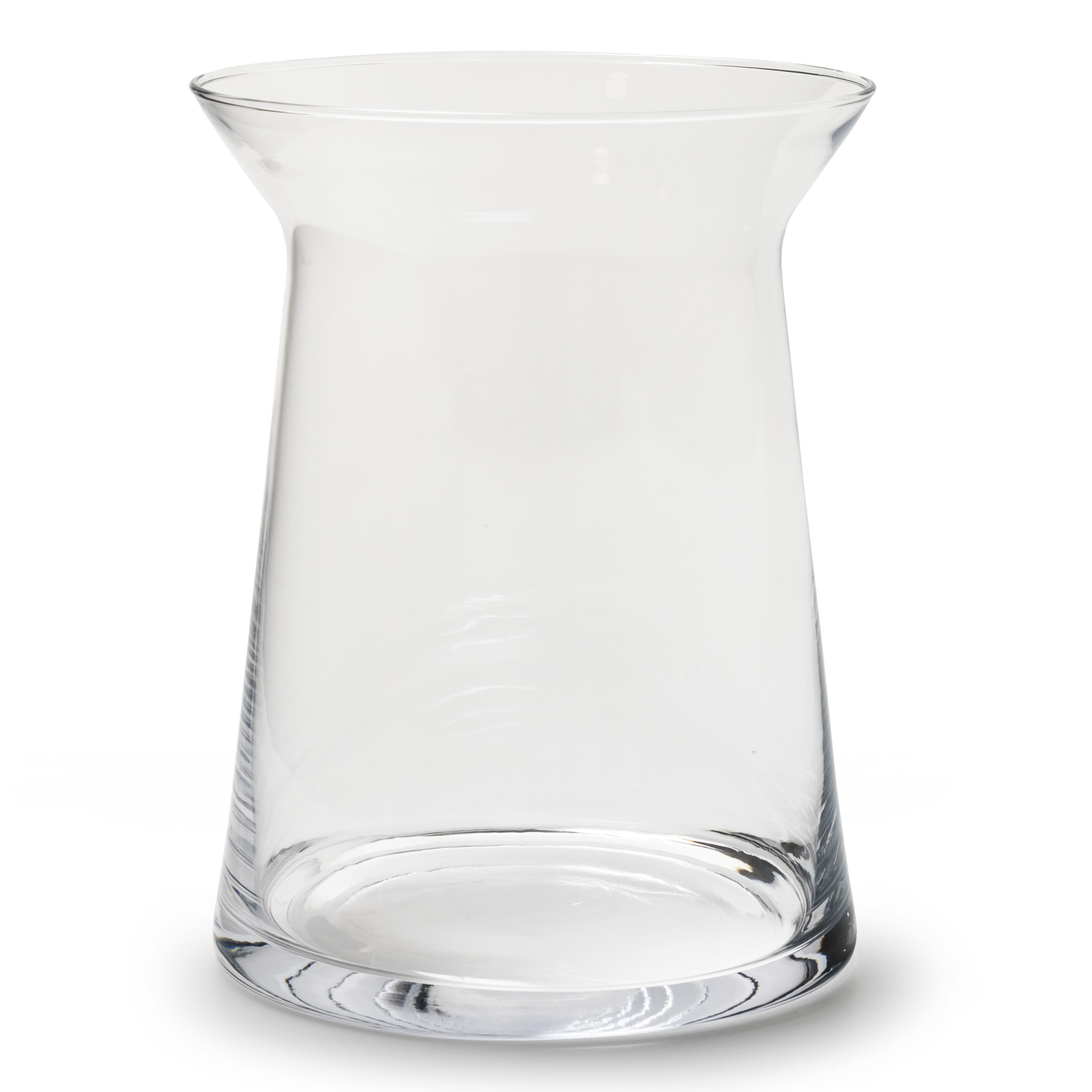 Transparante trechter vaas-vazen van glas 19 x 25 cm