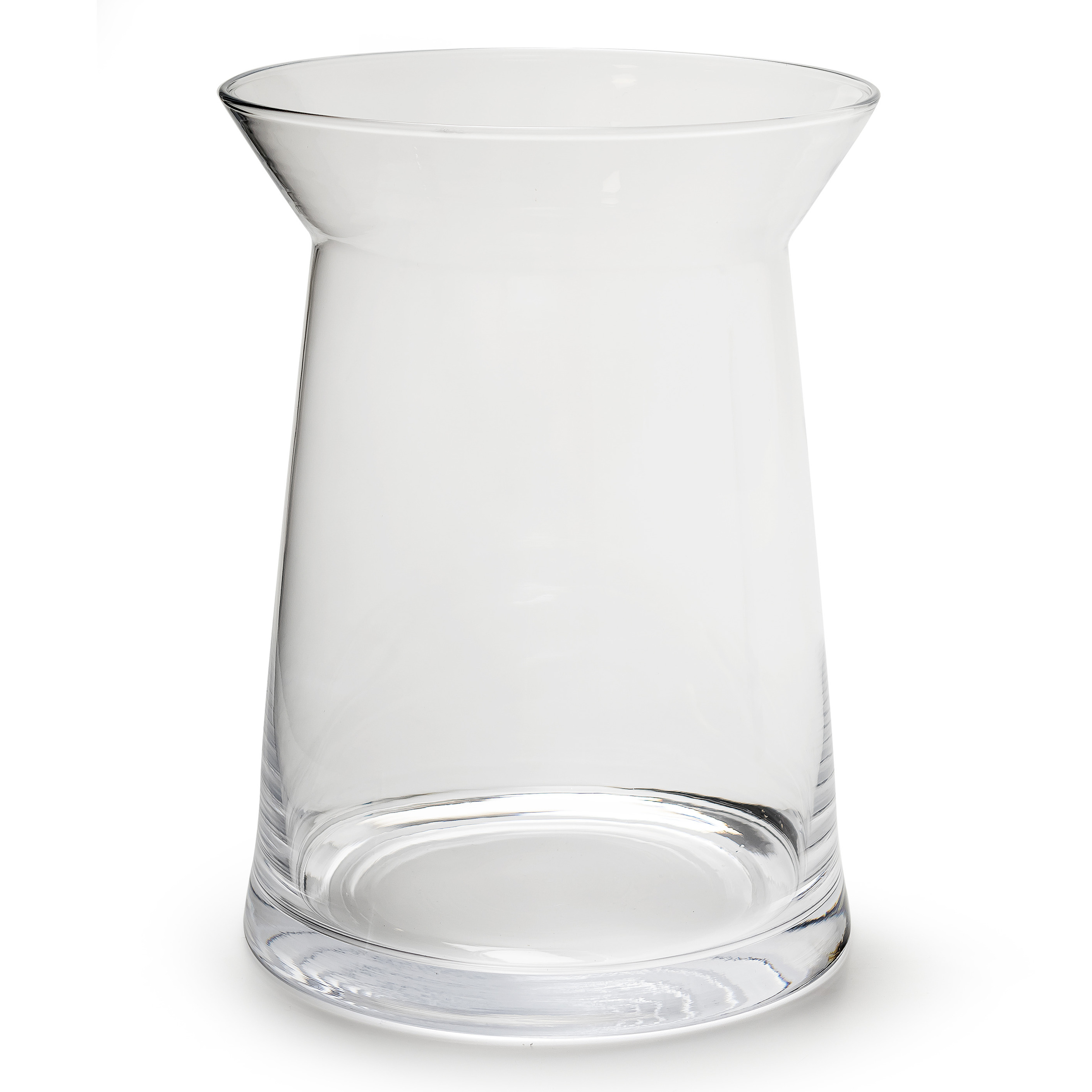Transparante trechter vaas-vazen van glas 23 x 30 cm