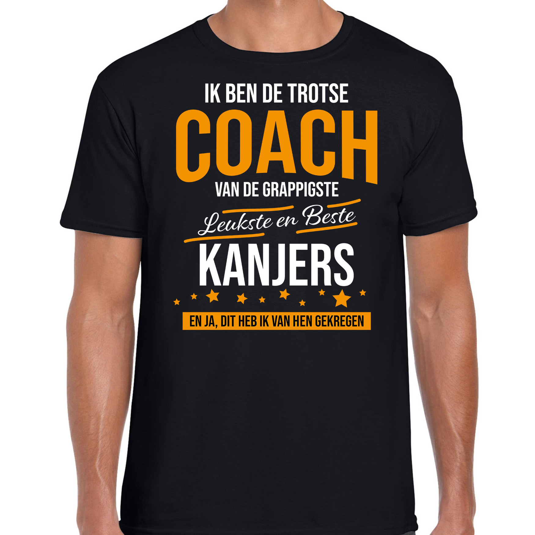 Trotse coach van de beste kanjers cadeau t-shirt zwart voor heren