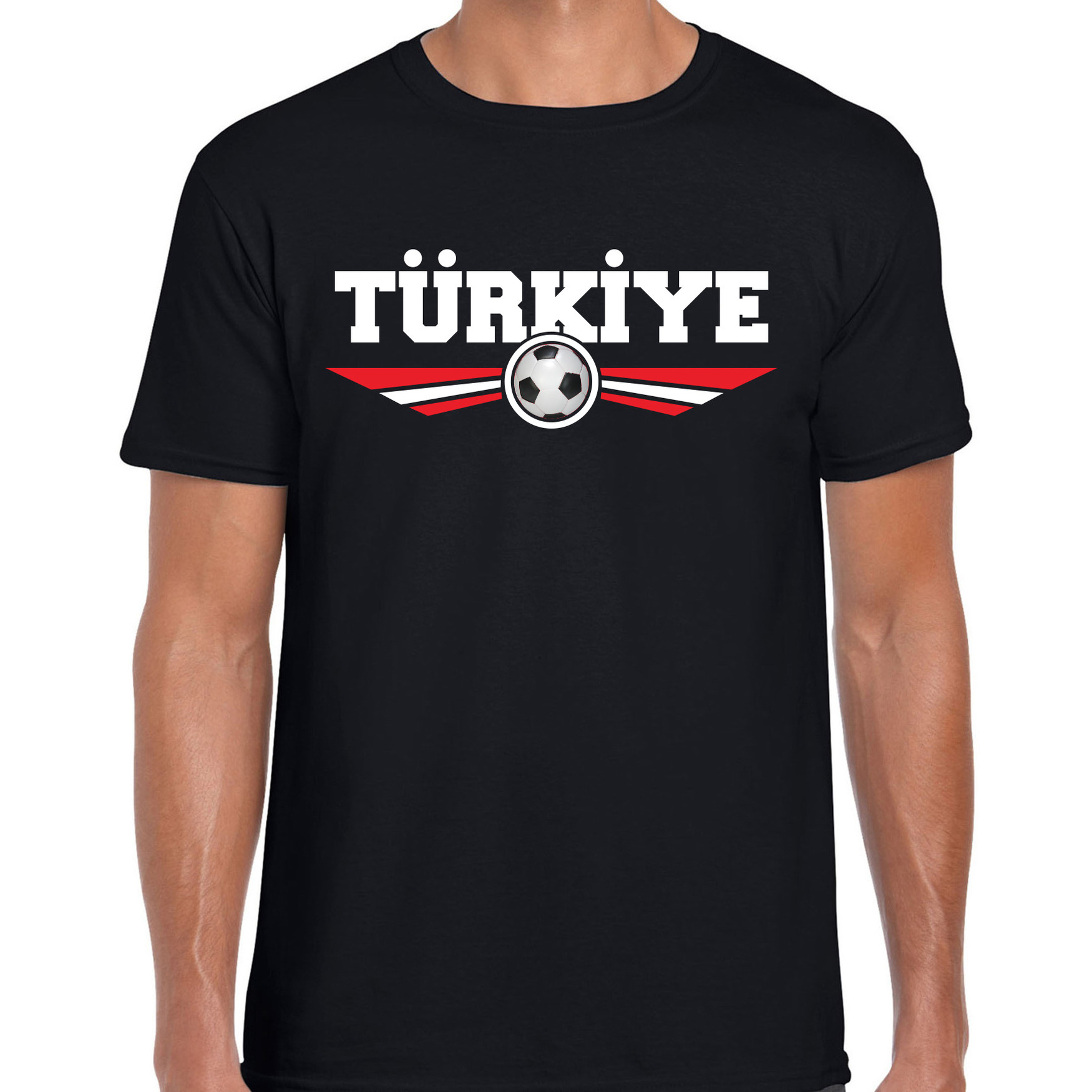 Turkije-Turkiye landen-voetbal t-shirt zwart heren