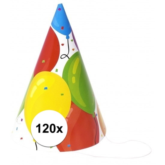 Verjaardag hoedjes ballonnen van papier 120x