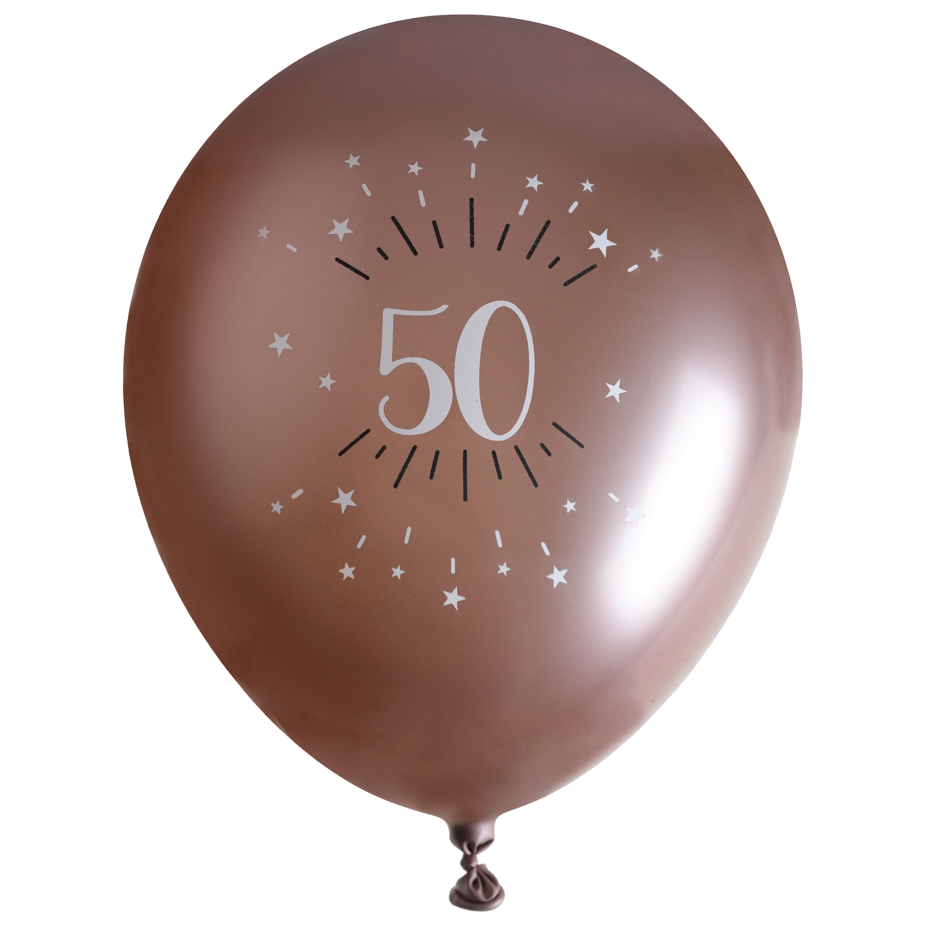 Verjaardag leeftijd ballonnen 50 jaar 6x rosegoud 30 cm Abraham-Sarah feestartikelen