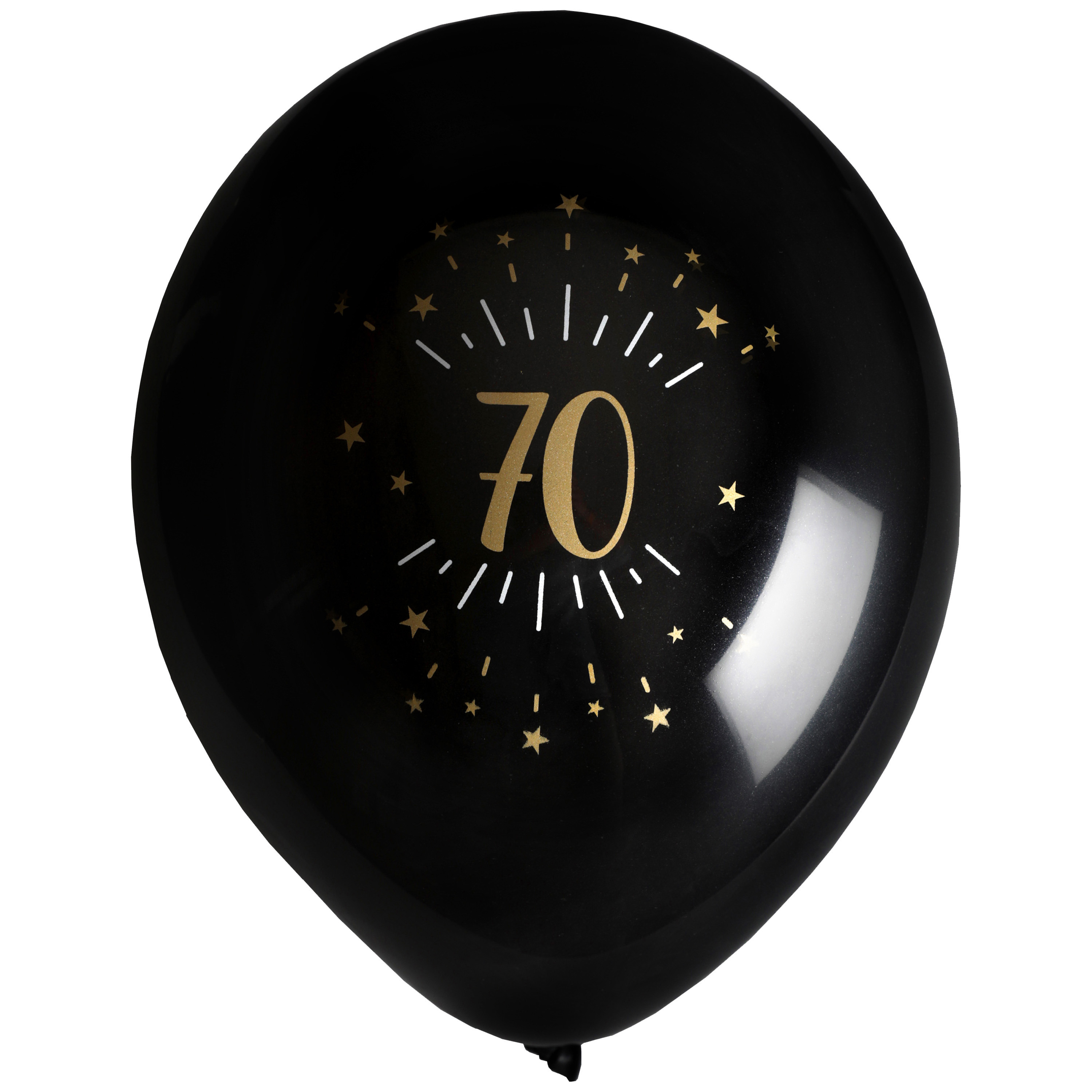 Verjaardag leeftijd ballonnen 70 jaar 8x zwart-goud 23 cm Feestartikelen-versieringen