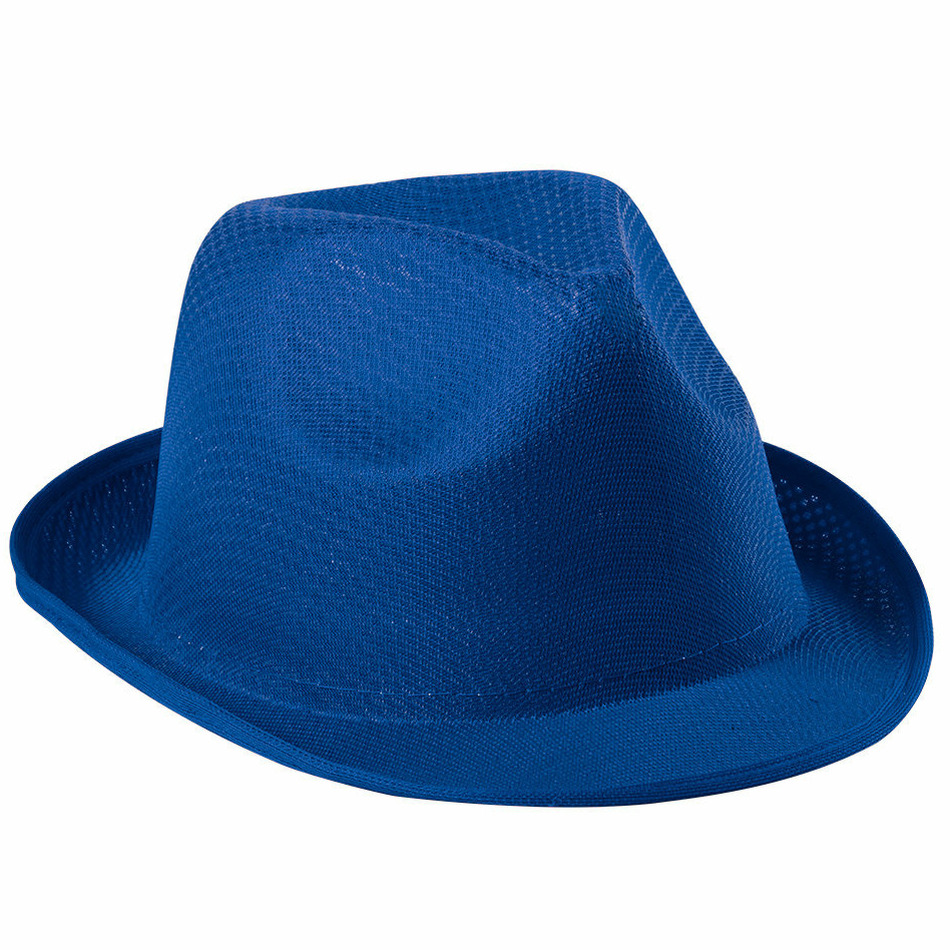 Verkleed trilby hoedje blauw polyester volwassenen Carnaval hoed