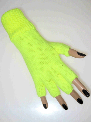 Fingerless gloves neon yellow