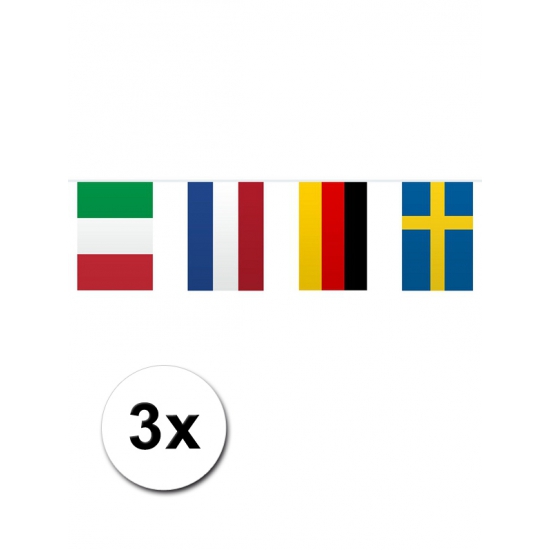 Vlaggenlijn Europese landen 3 stuks