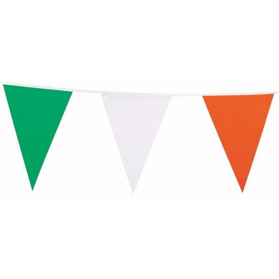 Vlaggenlijn groen-wit-oranje 7 meter