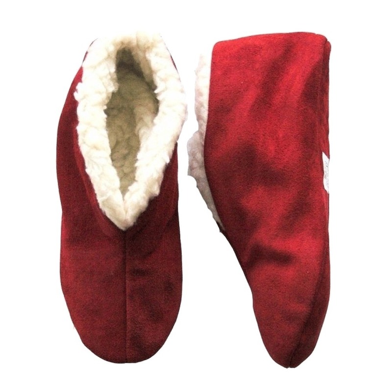 Warme wollen rode Spaanse sloffen-pantoffels voor dames-heren-volwassenen