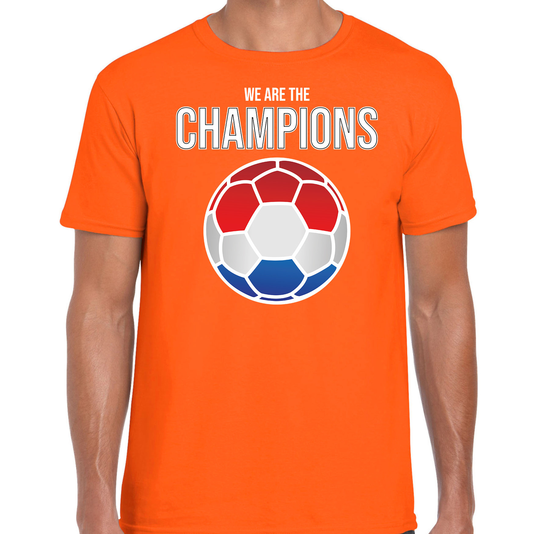 We are the champions Holland-Nederland supporter t-shirt oranje voor heren