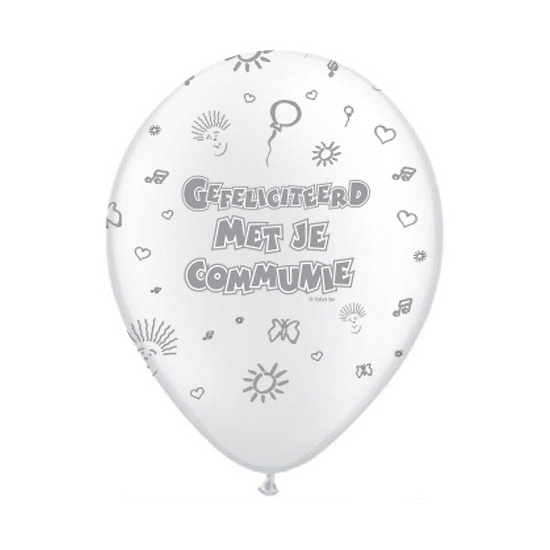 Witte ballonnen Communiefeestje