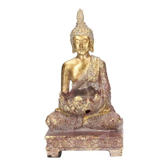 Woondecoratie boeddha beeld kaarshouder 18 cm