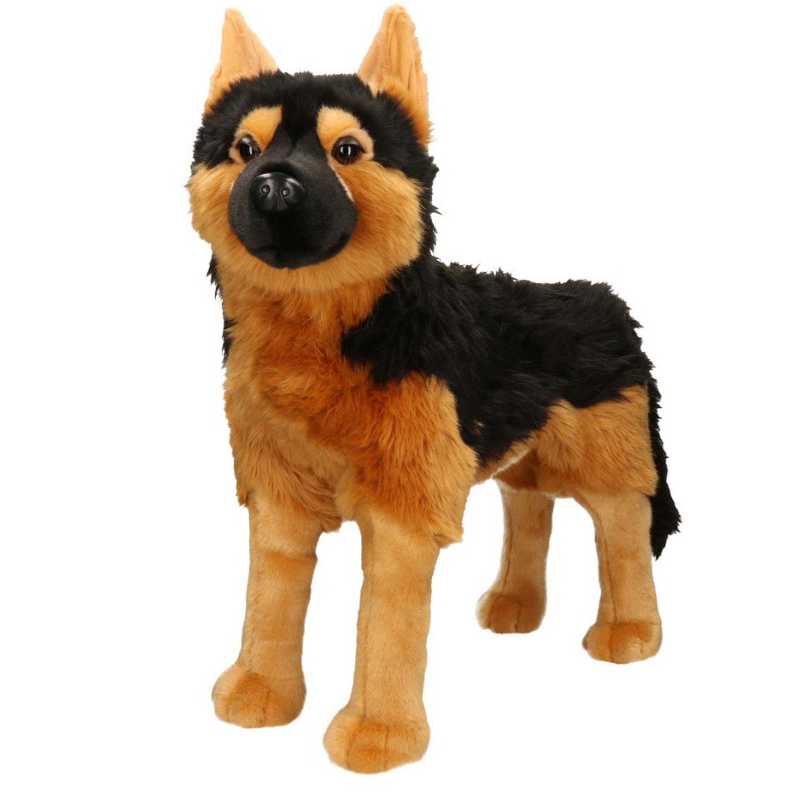 XL Knuffel Duitse Herder hond bruin-zwart 53 cm knuffels kopen