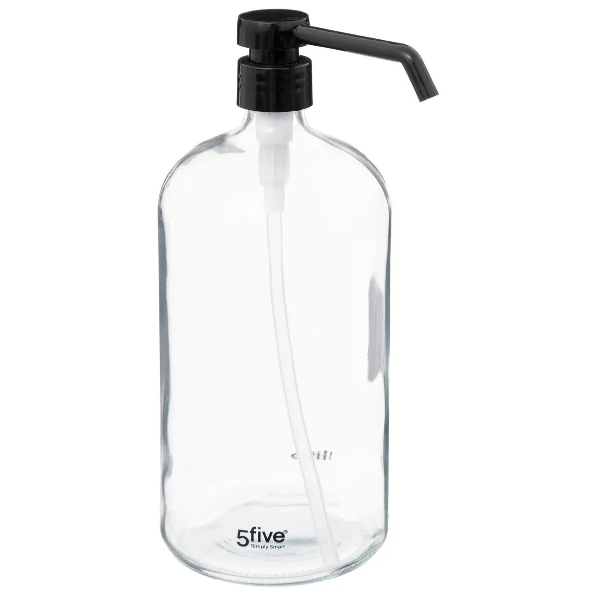 Zeeppompje-zeepdispenser van glas transparant 1 liter
