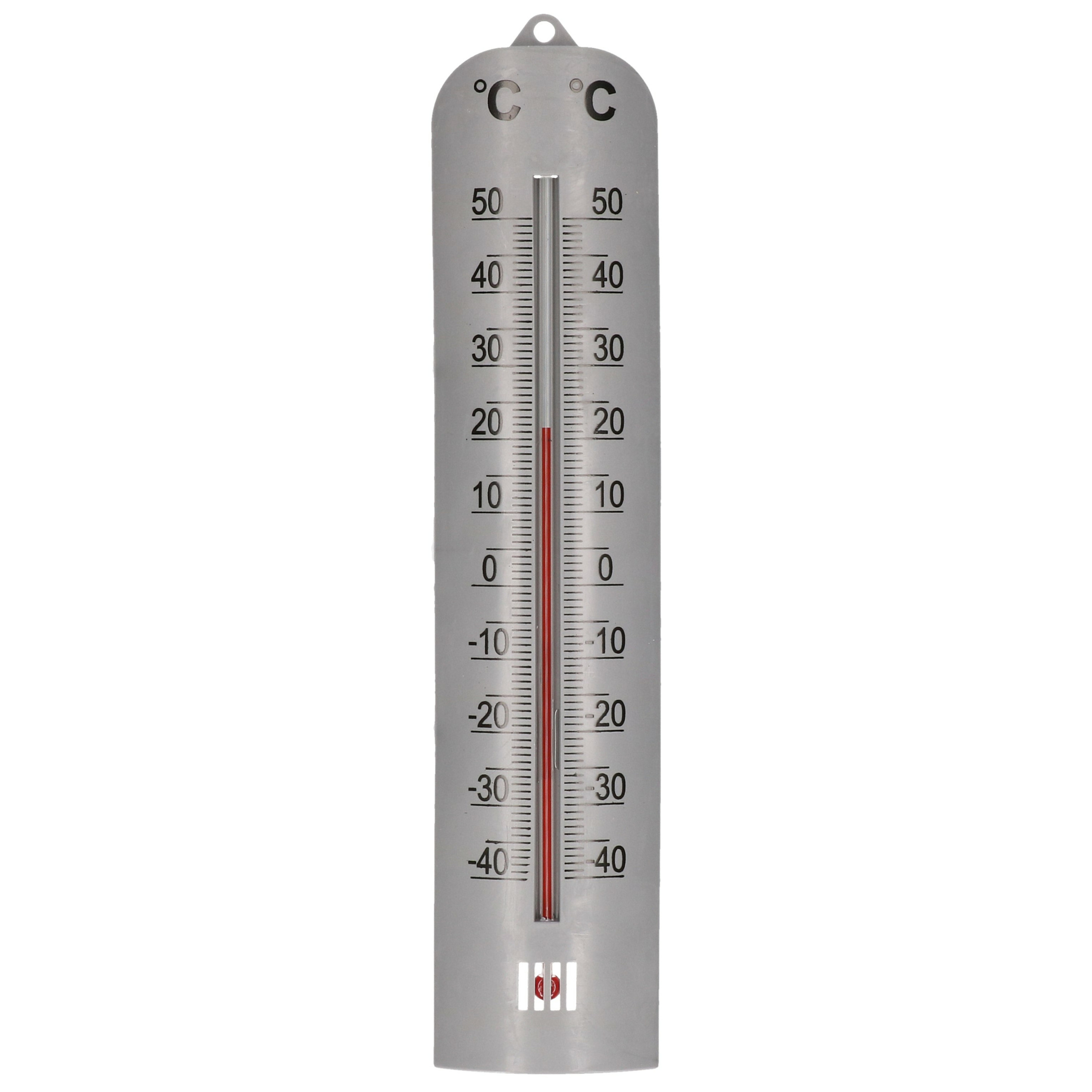 Zilveren thermometer voor in de tuin 27,5 cm