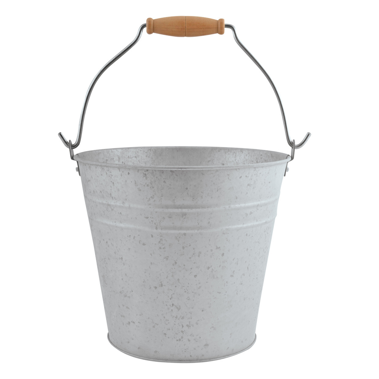 Zinken emmer-bloempot-plantenpot met handvat 5 liter