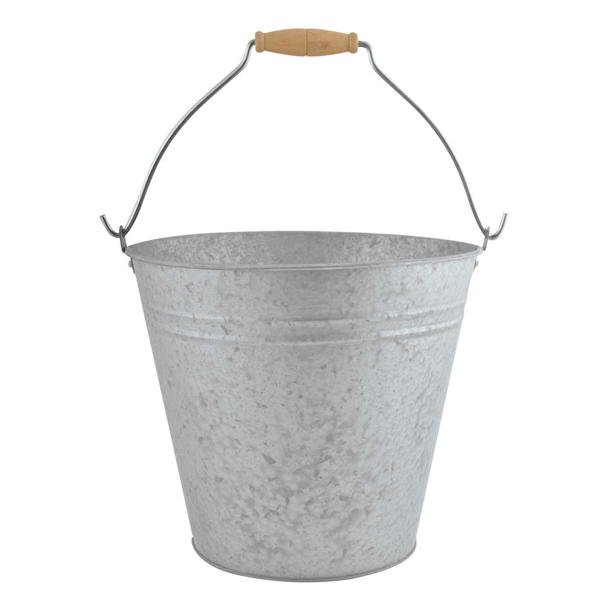 Zinken emmer-bloempot-plantenpot met handvat 9,5 liter