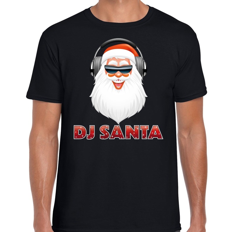 Zwart fout t-shirt DJ Santa voor heren