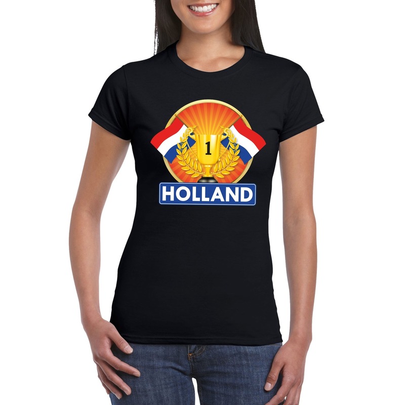 Zwart Holland supporter kampioen shirt dames