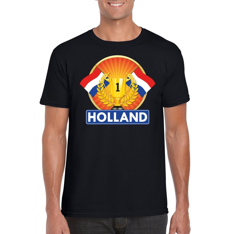 Zwart Holland supporter kampioen shirt heren