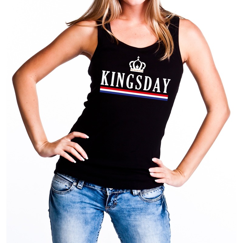 Zwart Kingsday tanktop-mouwloos shirt voor dames