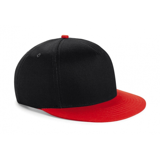 Zwart/rode retro baseball cap voor kinderen