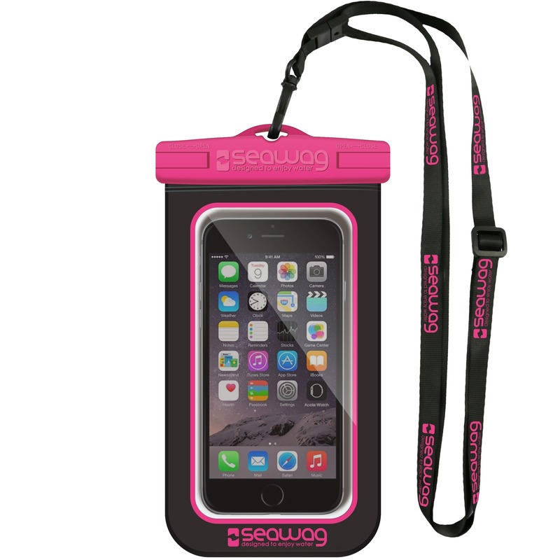 Zwart/roze smartphone/mobiele telefoon hoesje waterproof/waterbestendig met polsband