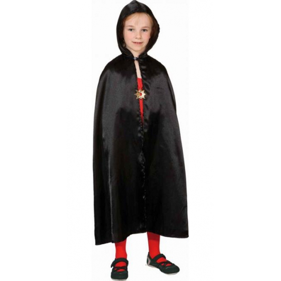 Ironisch ernstig hulp in de huishouding Zwarte satijnen carnaval verkleed cape voor kinderen - Partyshopper Soorten  kostuums winkel