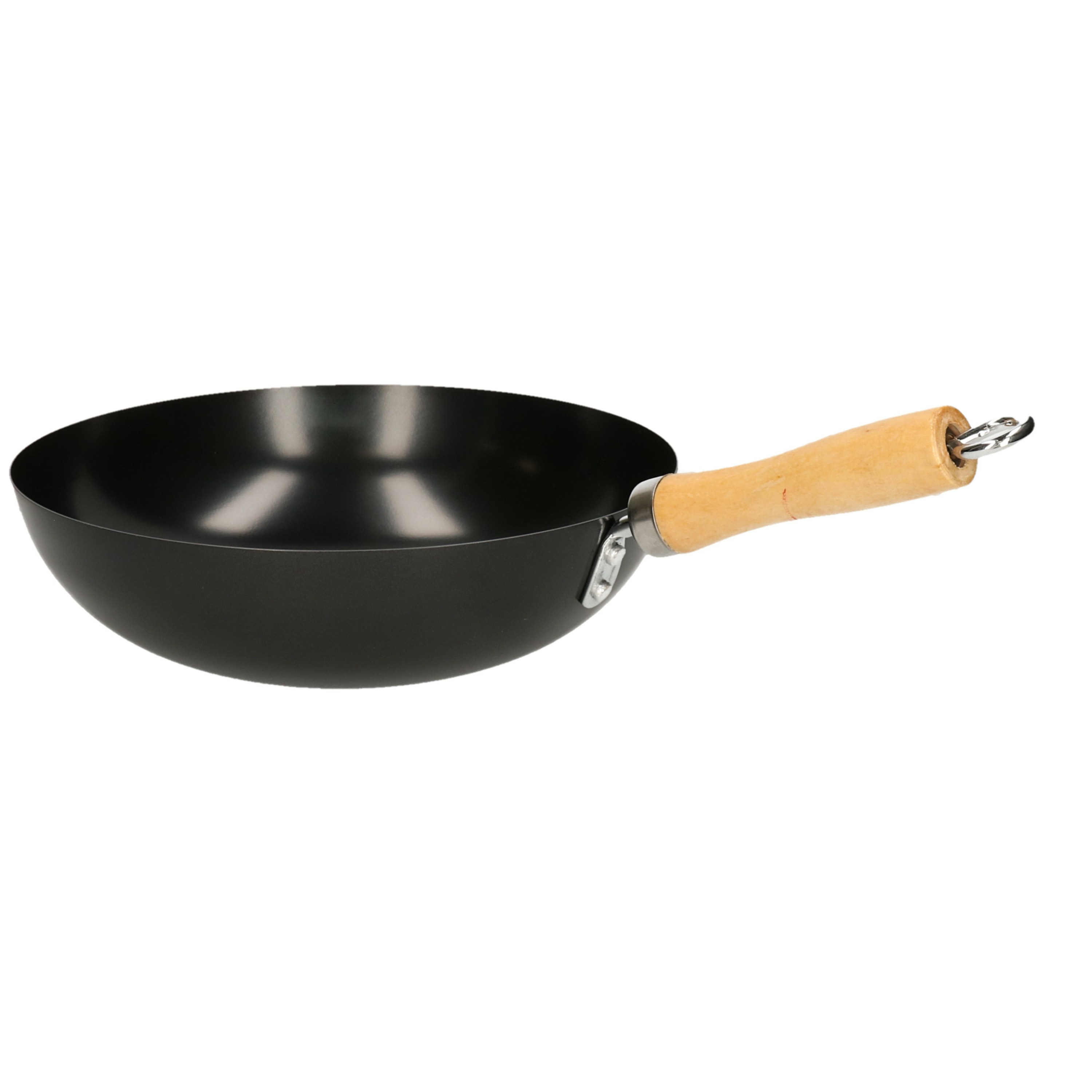 Zwarte wok-wokpan 28 cm met anti-aanbak laag