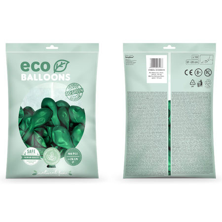 100x Green balloons 26 cm eco/biodegradable