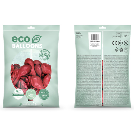 100x Red balloons 26 cm eco/biodegradable