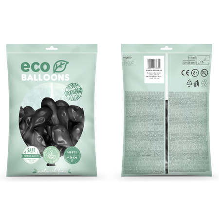 100x Black balloons 26 cm eco/biodegradable