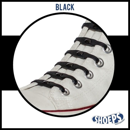 14x Veters strikken hulp zwarte elastische/elastieken schoenveters voor kinderen/dames/heren