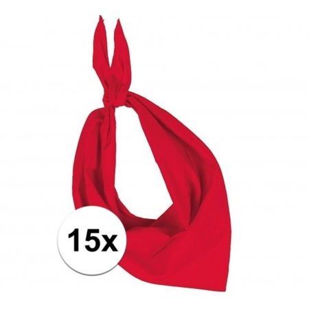 15x Bandana zakdoeken rood