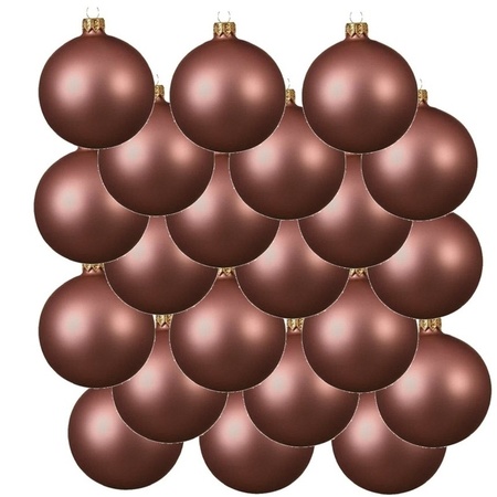 18x Oud roze kerstballen 6 cm matte glas kerstversiering