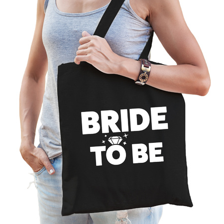 1x Bride To Be vrijgezellenfeest tasje zwart/ goodiebag dames