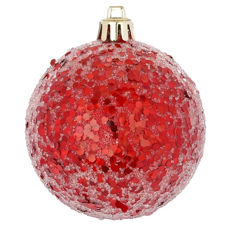boiler Premier Netjes Rode kerstversiering 1x kerstballen rood 8 cm - Partyshopper Kerstballen  winkel