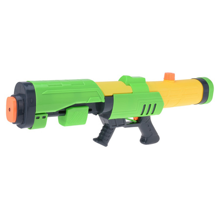 1x Kinderspeelgoed waterpistooltjes/waterpistolen met pomp 63 cm groen/geel