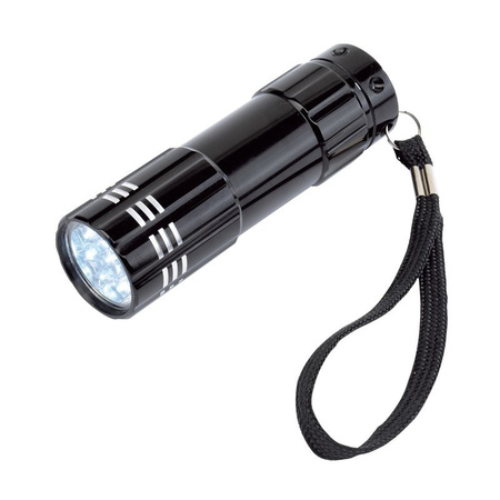 1x mini 9x LED flashlight black