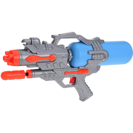 1x Kinderspeelgoed waterpistooltjes/waterpistolen met pomp 46 cm oranje/blauw