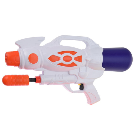 1x Kinderspeelgoed waterpistooltjes/waterpistolen met pomp 47 cm wit