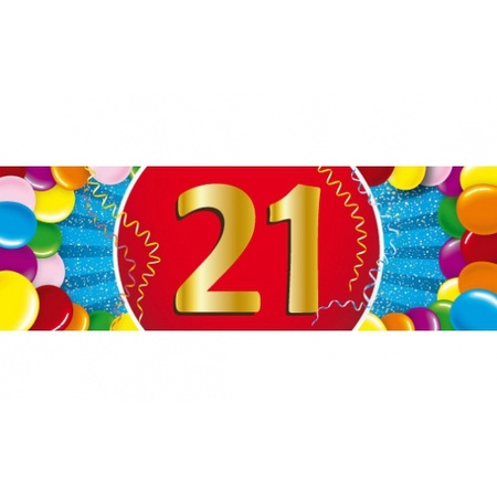 16 party ballonnen 21 jaar opdruk + sticker
