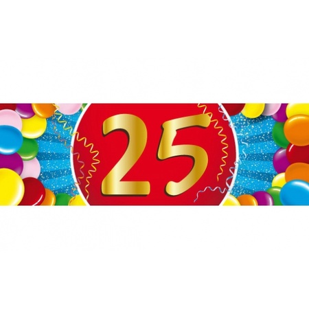 16 party ballonnen 25 jaar opdruk + sticker