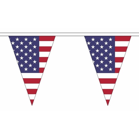 2x Amerika versiering vlaggenlijn 5 m
