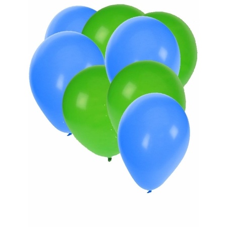 Ballonnen groen en blauw 30x