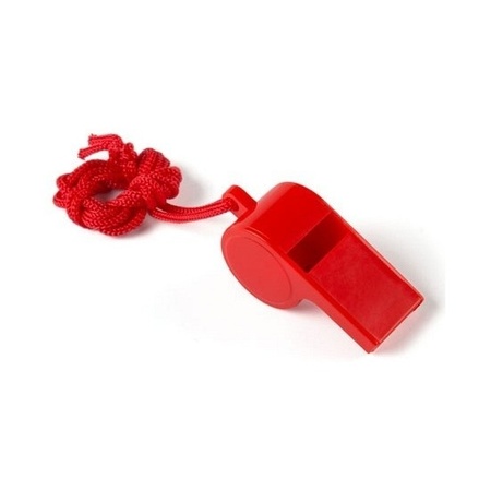 30x Feestartikelen plastic rood fluitje
