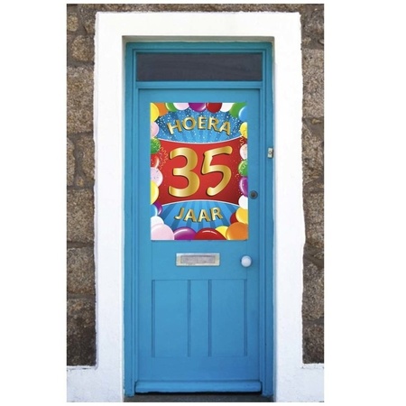 35 jaar thema mega deurposter