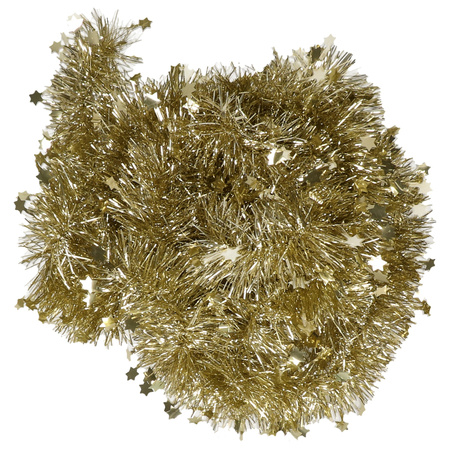 3x Feestversiering folie slingers sterretjes goud 10 x 270 cm kunststof/plastic kerstversiering